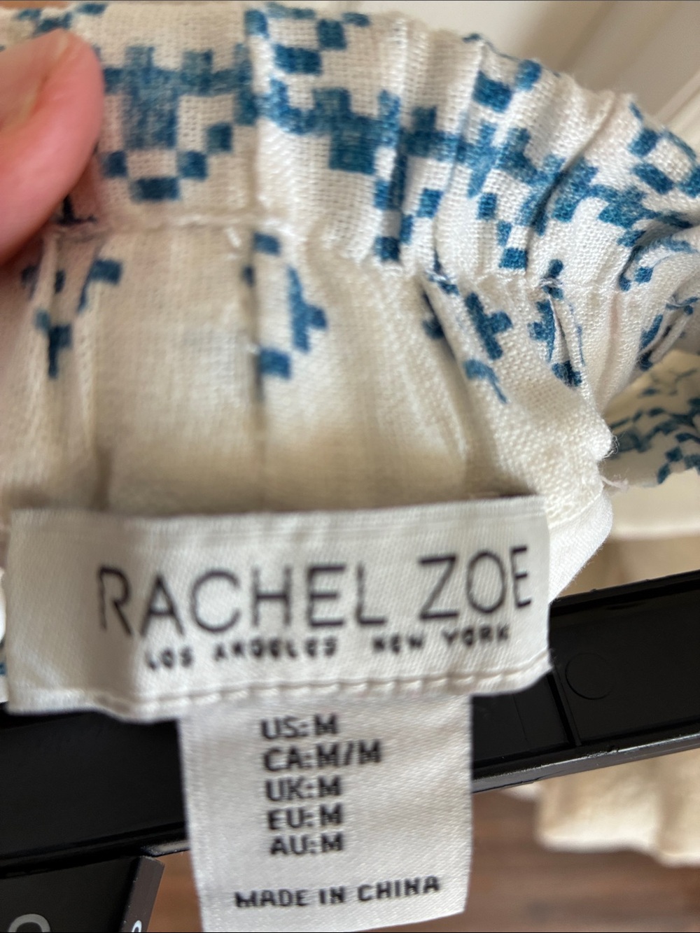 Rachel Zoe Euro Summer Wide Leg Linen Blend Pants Medium White Pineapple Floral - Picture 2 of 8